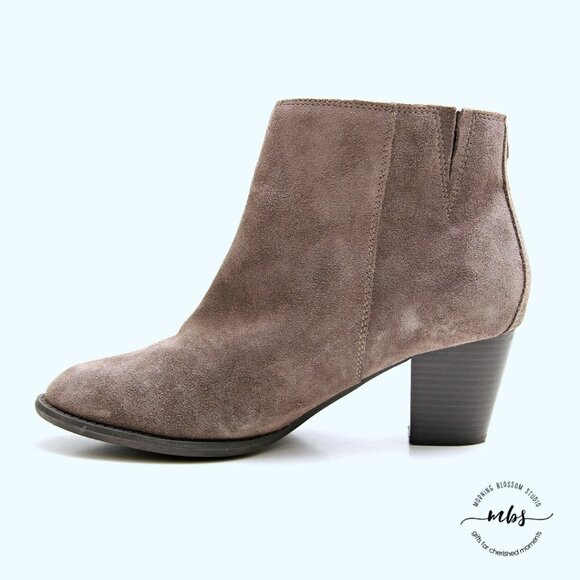 Vionic Madeline Greige Tassel Suede Leather Ankle Boots - Picture 9 of 16